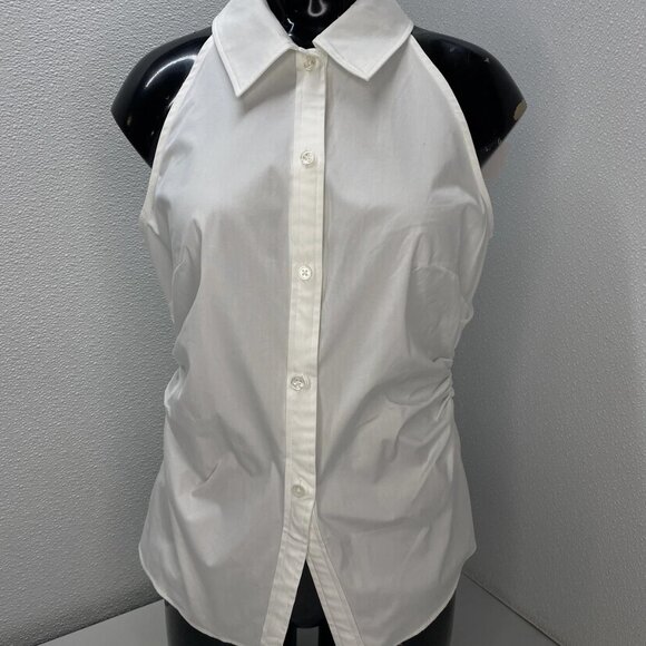 Veronica Beard Regina Sleeveless Button Down Top • Size 6 • White - Picture 1 of 11